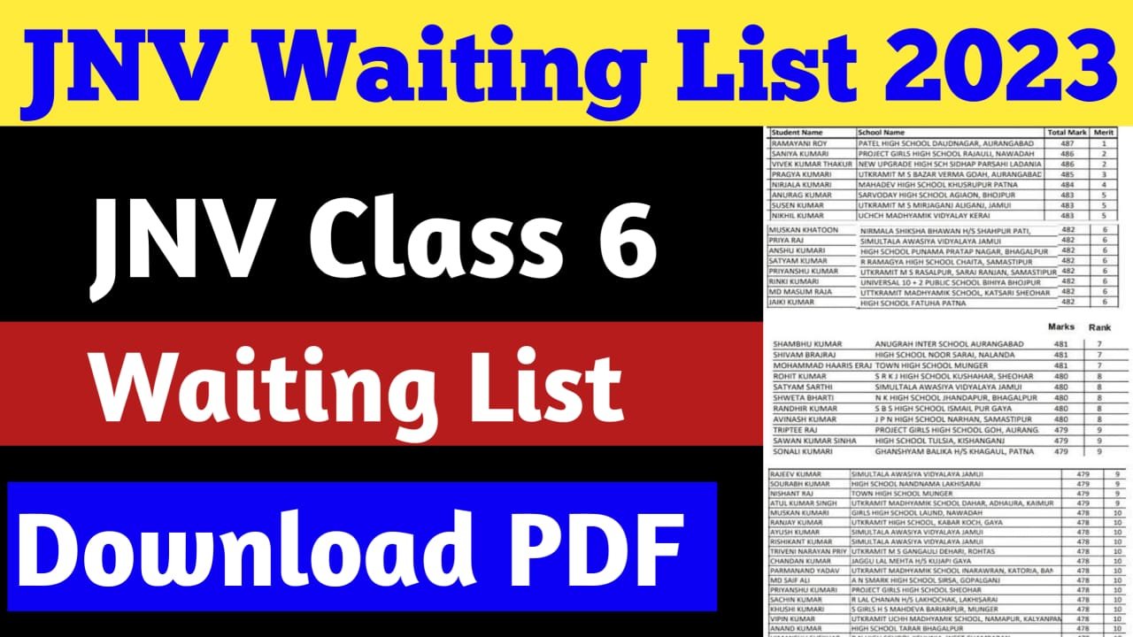 jnv form 2023 class 6 pdf download